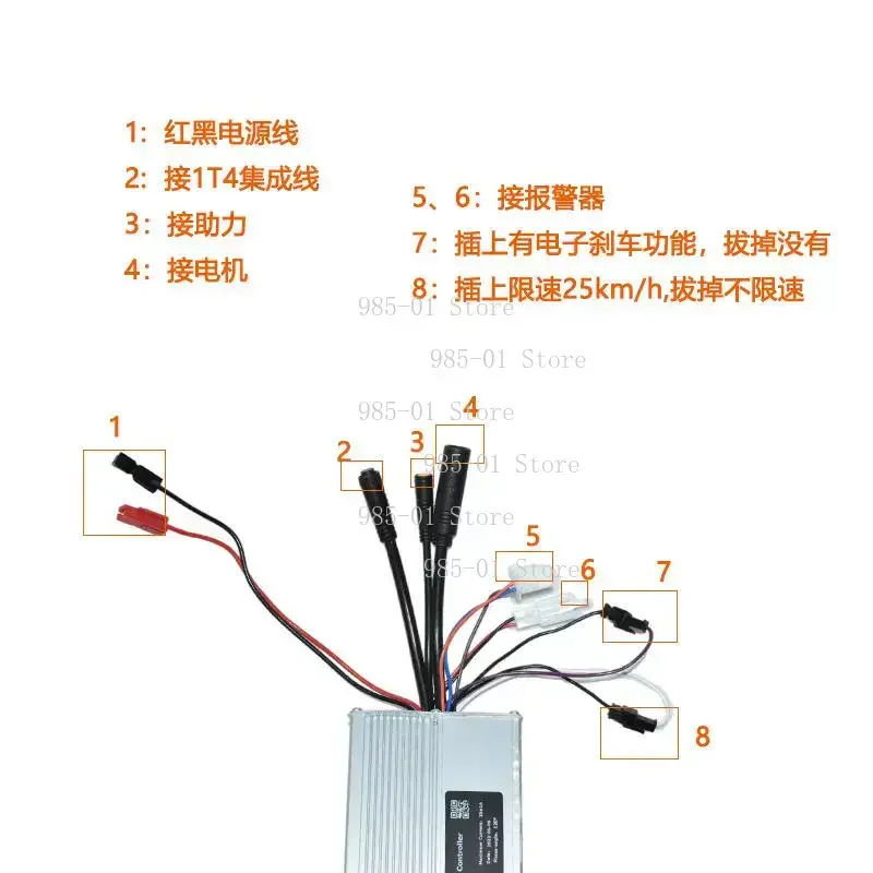 48V 25A Waterproof E-Bike Conversion Controller Kit with SW900 Display, Fits 1000W Motor Lithium Bicycle Modification Parts