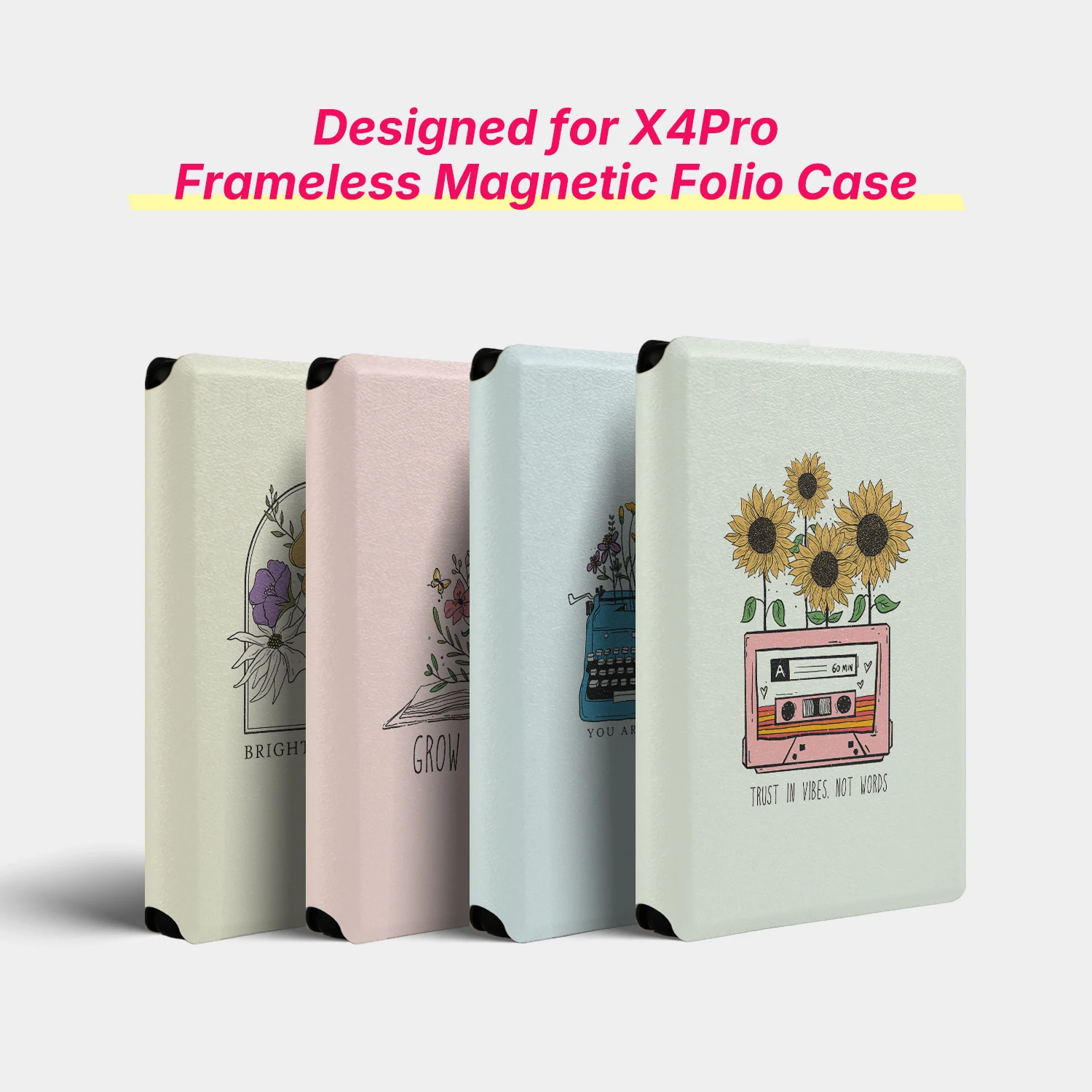 Murmole Floral Illustration Case suit for XTEINK X4 Pro XTEINK X4Pro Pure Magnetic Frameless Ultra Thin Shell Slim Guard Cover