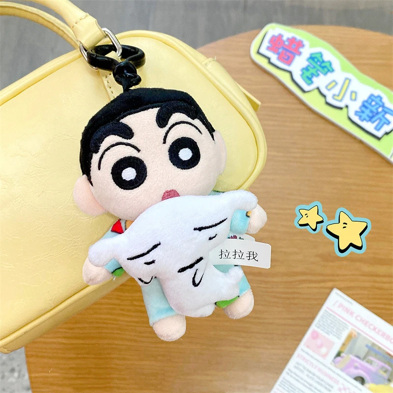 New Kawaii Crayon Shin-Chan Anime Fabric Hug Series Cartoon Plush Doll Girl Bag Charm Give Gifts To Girlfriend