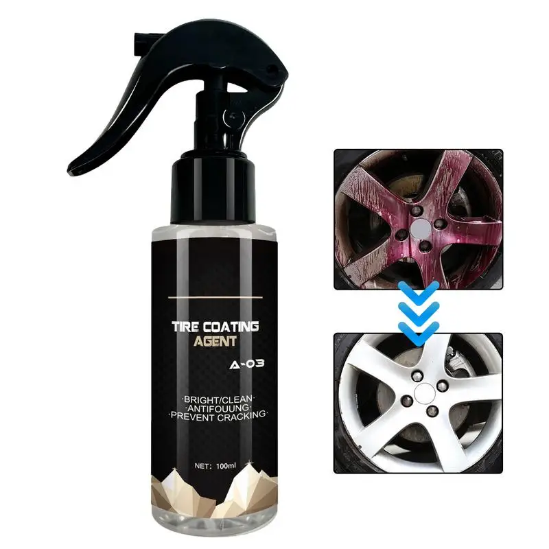 

Car wheel polish spray auto rim dust remover liquid car tyre polishing compound auto black shine wheel brake coating spray