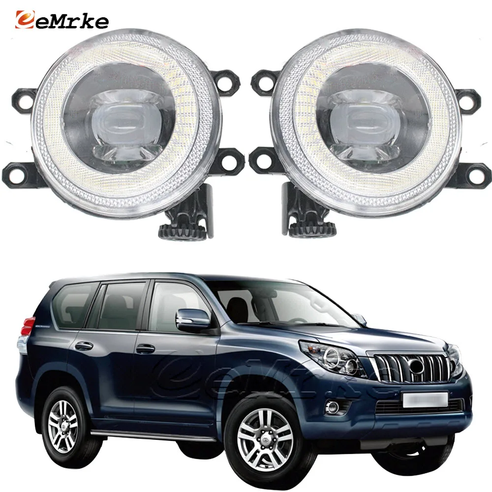 

LED DRL with Lens Car Fog Lights for Toyota Land Cruiser Prado J150 2009 2010 2011 2012 2013 Angel Eyes Daytime Running Light