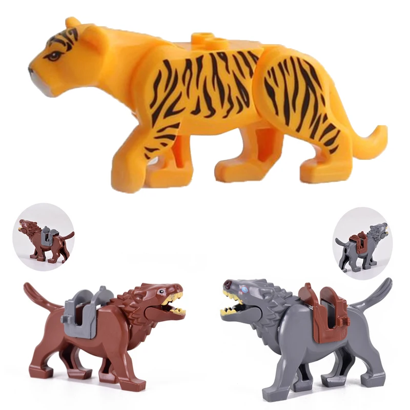 ¡¡¡Gran valor!!! Animal diente de sable Victor Creed Tigre Lobo Pantera Negra modelo bloques de construcción figura ladrillos juguetes para niños