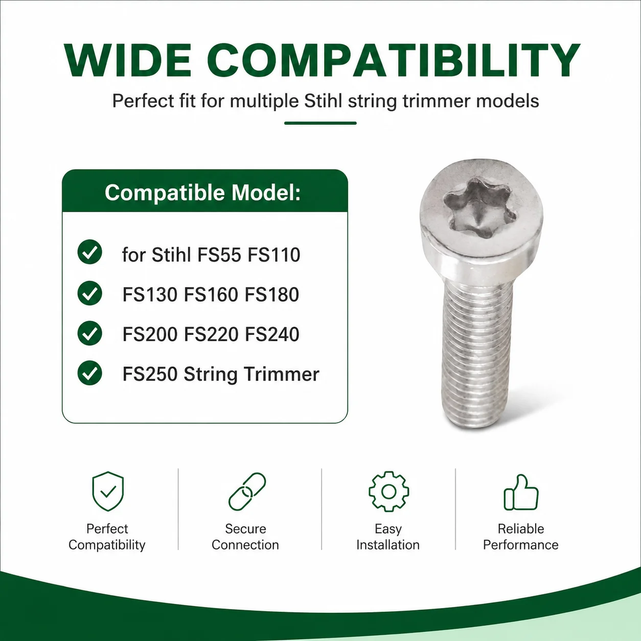 10 шт. винтов Torx Spline M5x20 мм для триммеров Stihl FS200 FS220 FS240 FS250, замена деталей 9022 371 1020, комплект запасных частей