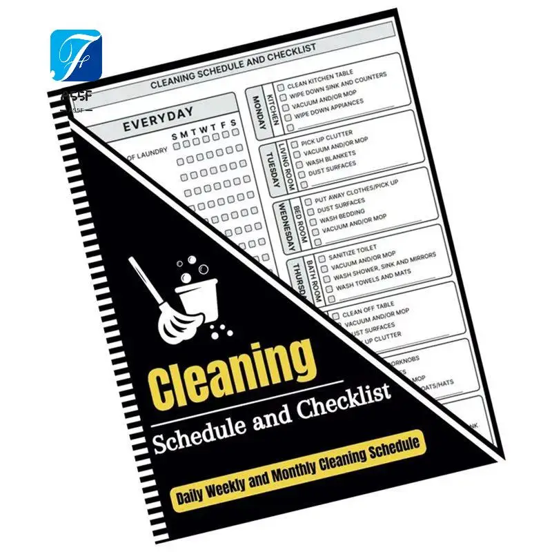 A55F-Cleaning Planner Chore List For Adults Cleaning Checklists Planner And Organizer Daily Weekly And Monthly Checklists