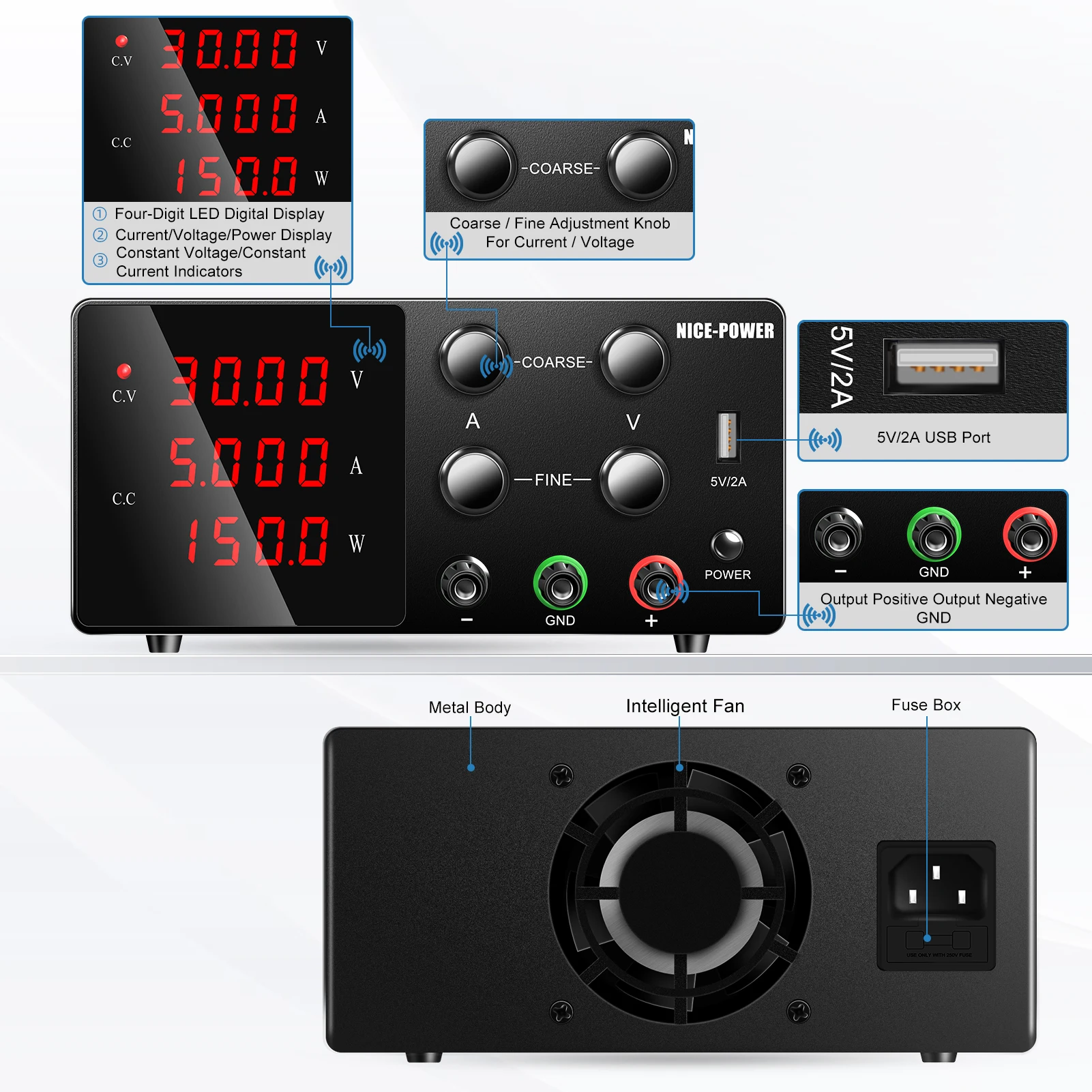 SPS-W305 30v 5a Variable Bench Laboratory Adjustable Regulator Switching DC Power Supply for High Quality Dc Power Supply