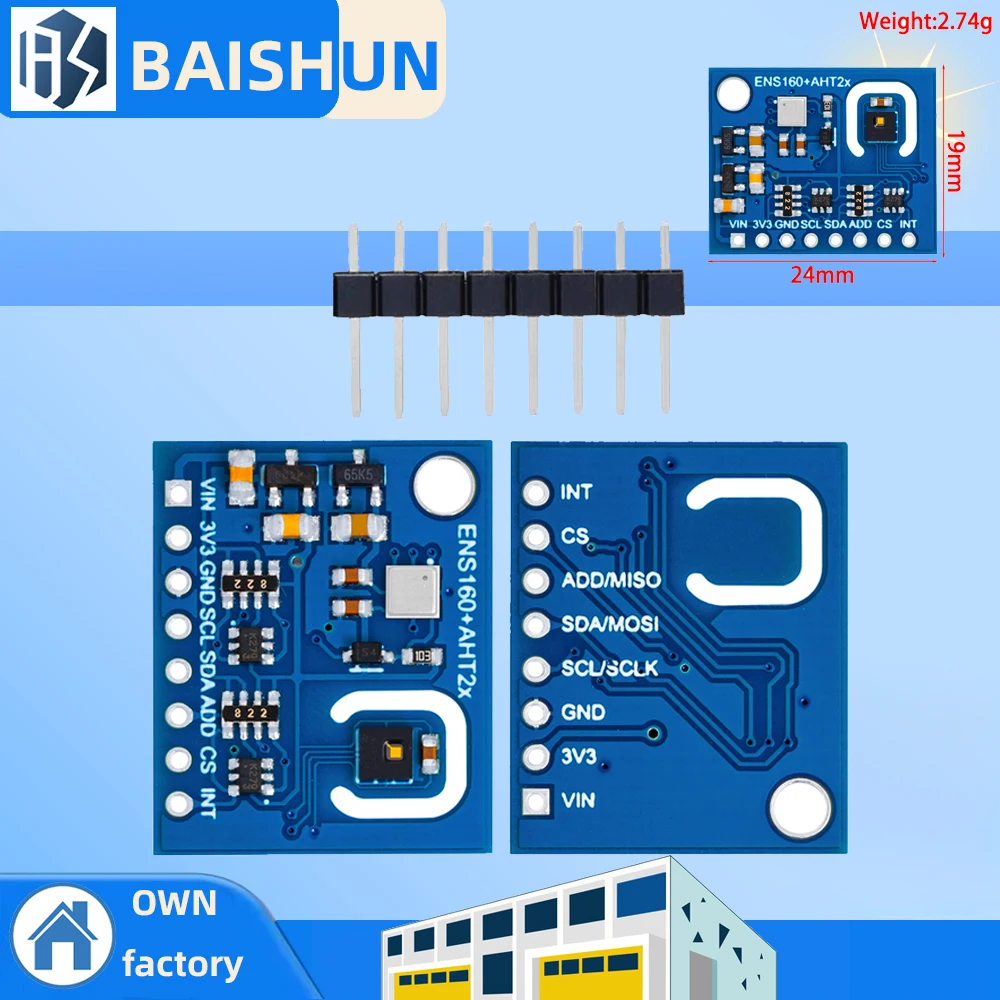 ENS160+AHT21 CARBON Dioxide CO2 eCO2 TVOC Air Quality And Temperature And Humidity Sensor Replace CCS811 For Arduino