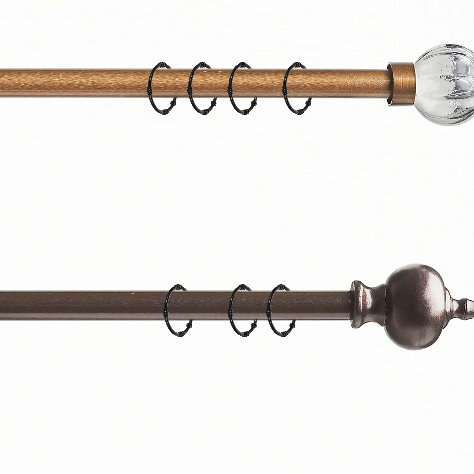 

12pcs Retro Zinc Alloy Shower Curtain Rings Rust Proof Smooth Slide For Bathroom Metal Curtain Track Accessories