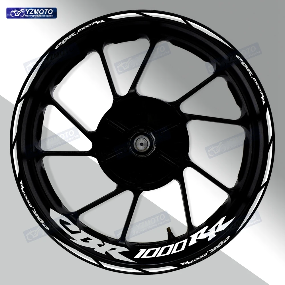 Naklejki na koła motocyklowe Honda CBR1000RR CBR 1000 RR, 17 cali, przednie i tylne, odblaskowe, dekoracyjne, na felgi i piasty. — 2
