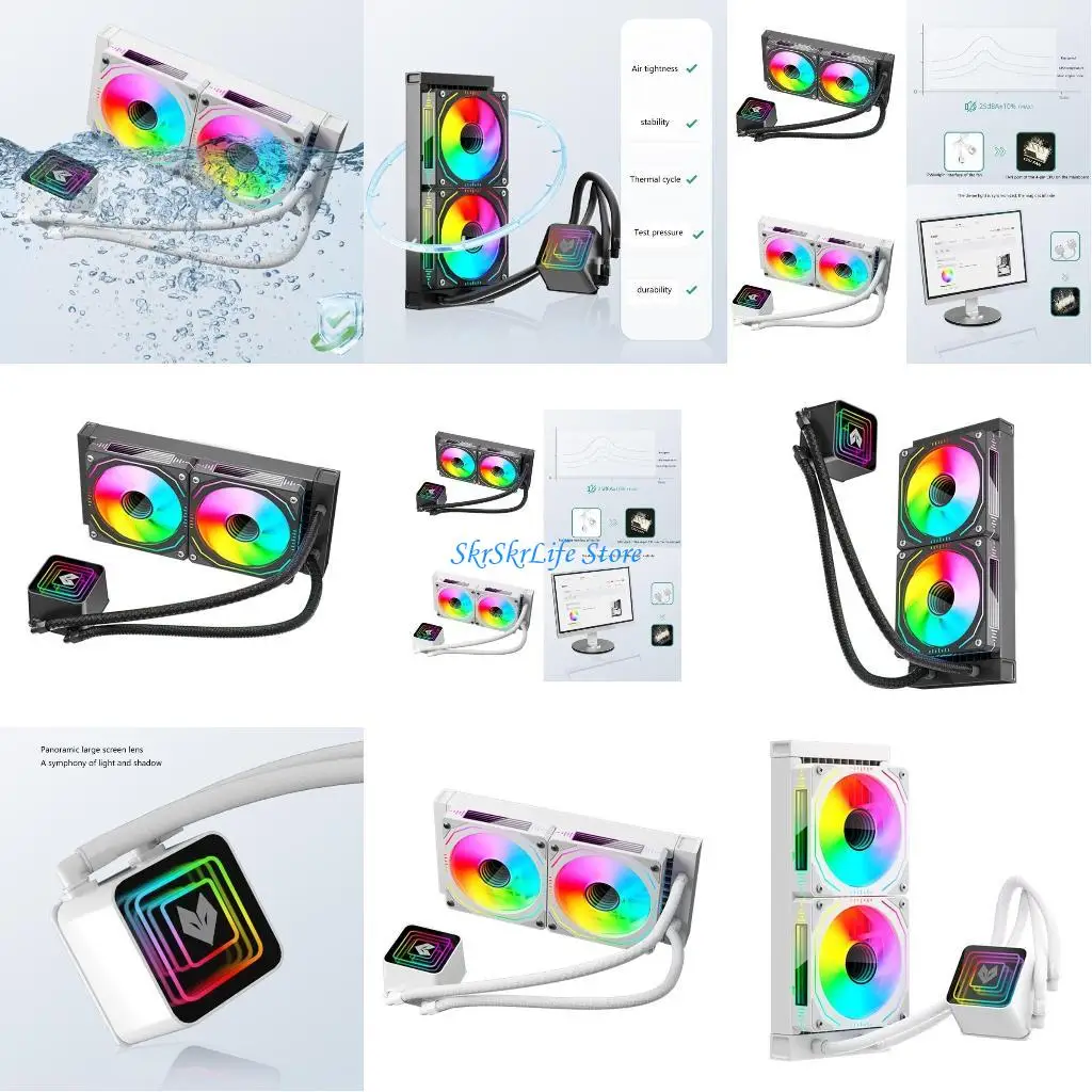 

E65E ARGB Efficient Water Liquid Cooling System for Desktop CPU Cooling Radaitor Low Noise Customizable Lighting cpu fan