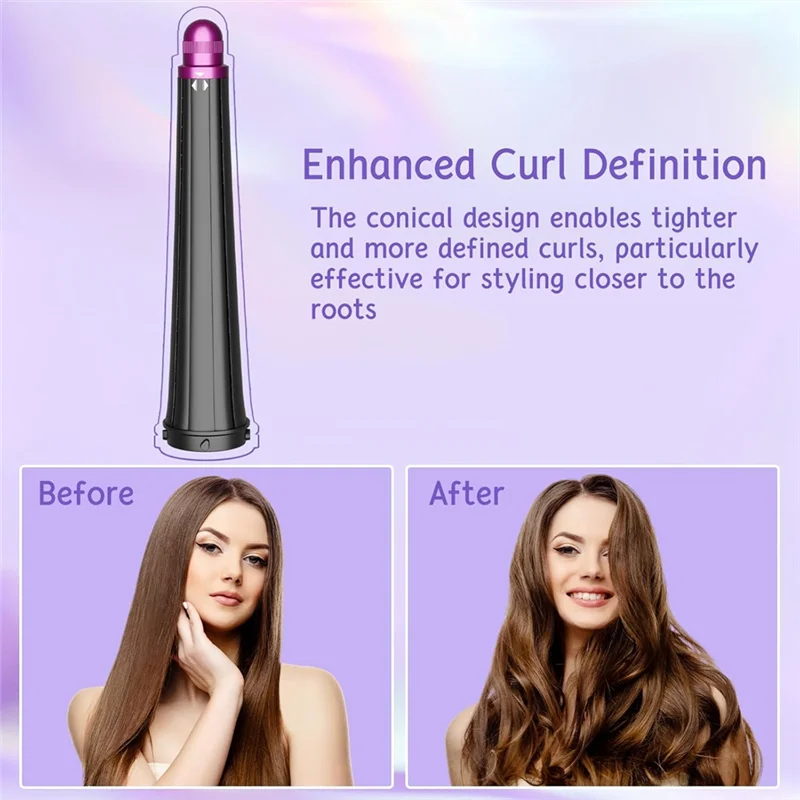 FGGS-For Dyson مجموعة ملحقات مجفف الشعر الأسرع من الصوت - برميل مخروطي طويل، محول موصل مطور وفرشاة مكثفة مستديرة