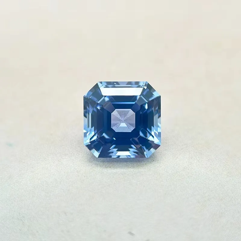 Lab Grown Sapphire Asscher Cut Cornflower Color Loose Stones Used for DIY Jewelry Making Inlay Main Materials Select Certificate