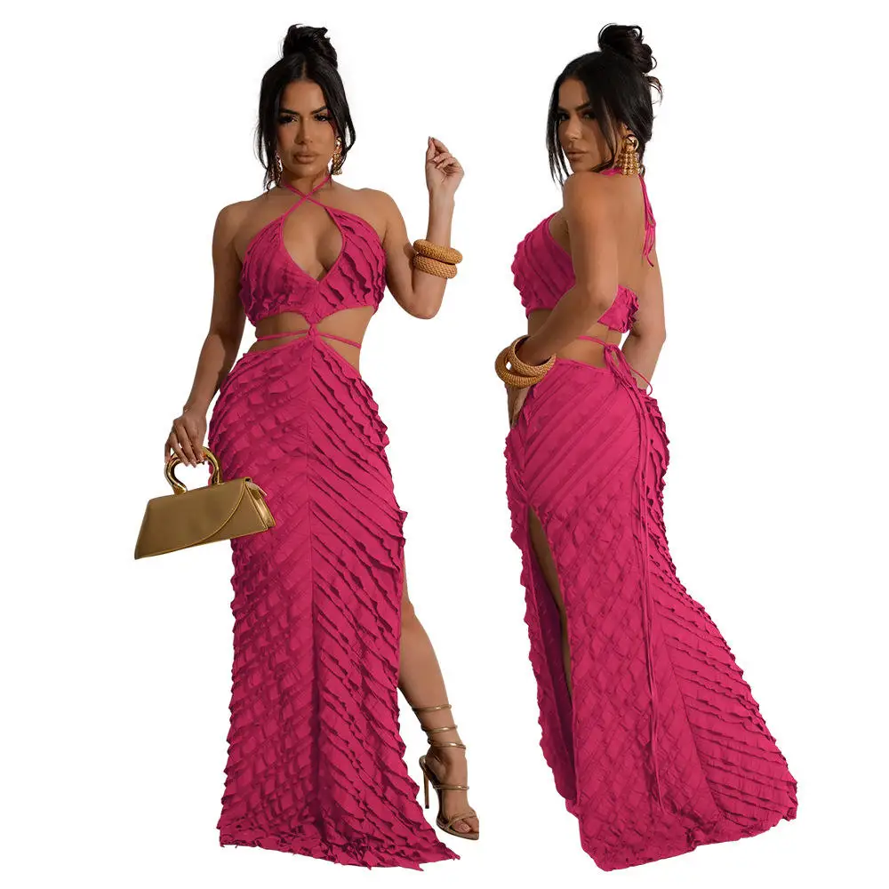 تنورة نسائية جديدة من سلسلة CY بقصة ضيقة مع حزام ملون Fre Sle قطعة واحدة تنورة متوسطة الخصر للصيف