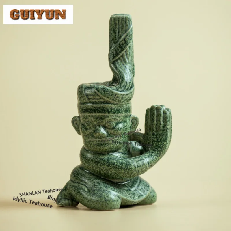 

Sanxingdui перевернутая голова, фигурка на коленях, статуя, чайное животное, ретро, чайные игры, чайная фигурка, игровые игрушки, чайная статуя, украшения, украшение