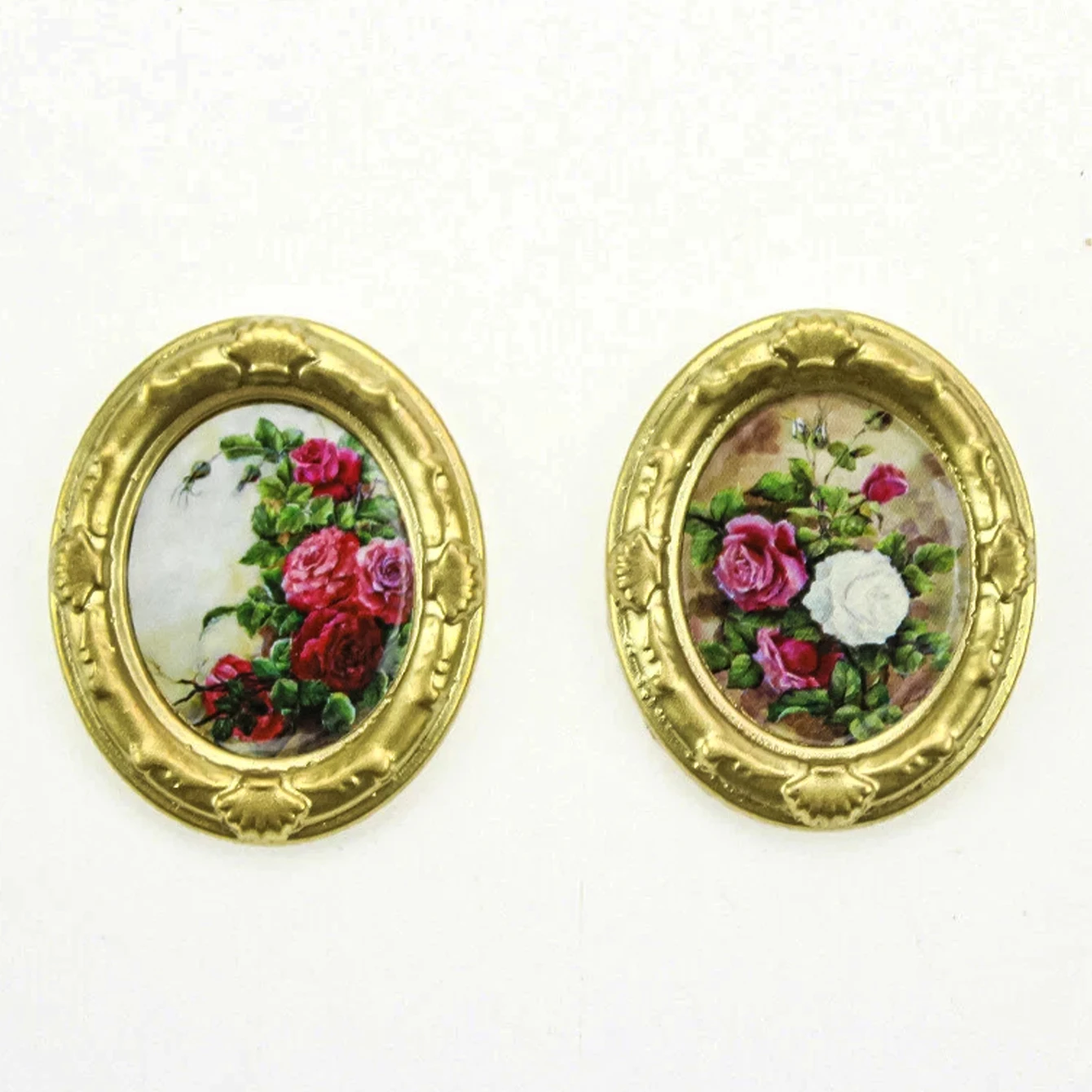 2 pieces of miniature oil painting murals for dollhouse: 1:12 scale mini simulation toy house wall decoration accessories