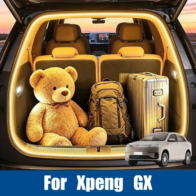 For Xpeng GX 2026 2027 Car Trunk LED Light Ambient Interior Decorative Lamp Cargo Area Glow Light Protection Accessories