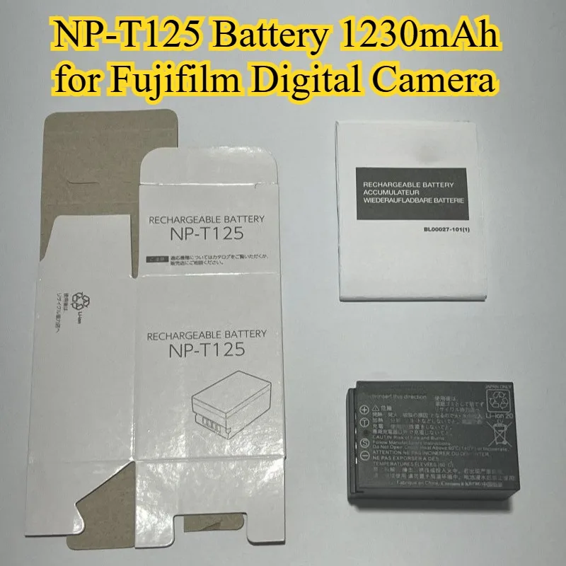 Bateria NP-T125 1230mAh para câmera digital Fujifilm GFX100 GFX100S GFX50S GFX50R GFX50S II X-T4 X-T3 X-H1 X-Pro3 X-T30 II
