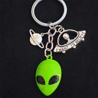 Alien spaceship planet rocket UFO space universe KeyChains Unique keyring Women Jewelry Man Accessories Pendant Gift