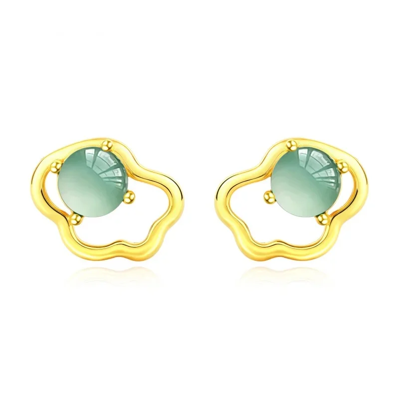 Hot-Sale New Small Fresh Clouds Natural Jade Earrings Simple Luxury Earrings Jewelry For Women