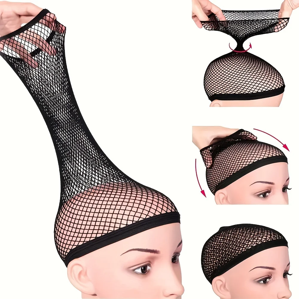 5PCS Mesh Wig Caps hair hairnet swiss lace Nylon Breathable Stretchable Stocking Caps wigs installation kit make tool accessory