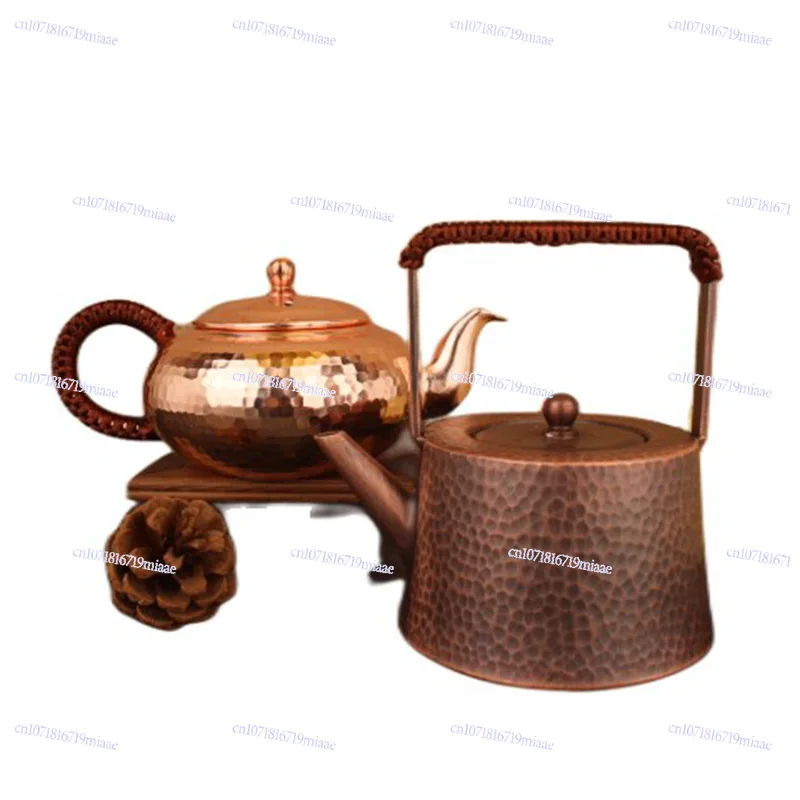 Pure Copper Hammer Pattern Bubble Teapot Health Pot Thickened Hammer Point Small Copper Pot Kung Fu Tea Set
