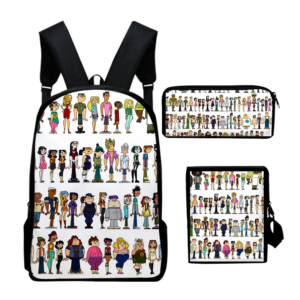 Harajuku tas sekolah murid ransel, tas pensil, tas bahu miring, ransel Laptop, tas sekolah murid, 3 buah/set, Drama Total Populer