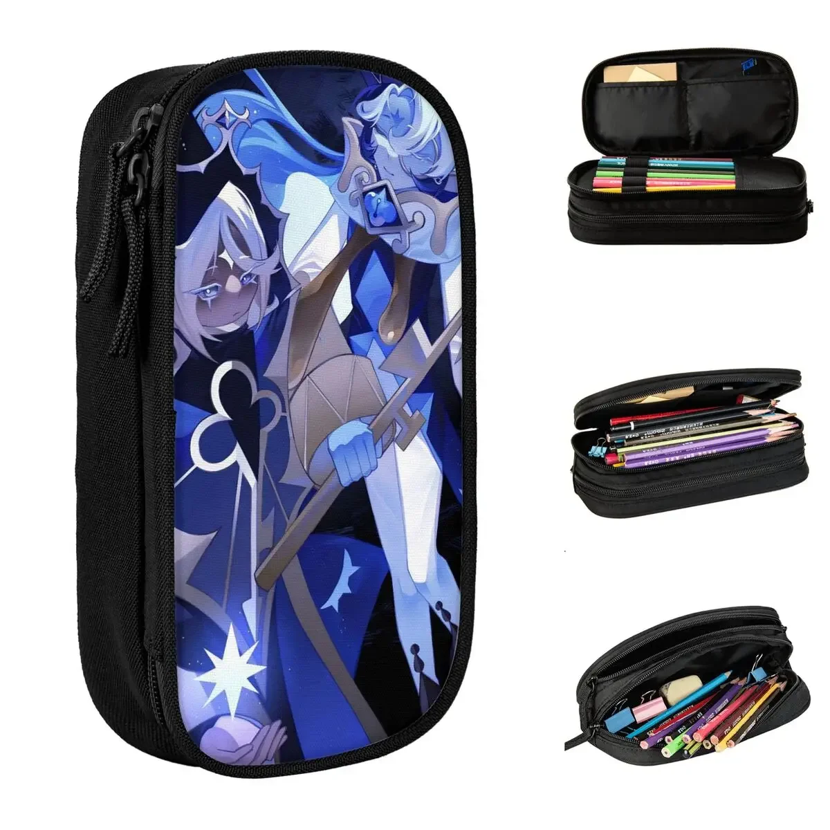Shadow Milk Cookie Run Kingdom Pencil Case Fun Cartoon CRK Game Pencil Bags for Student Big Capacity School Gifts Pencil Box
