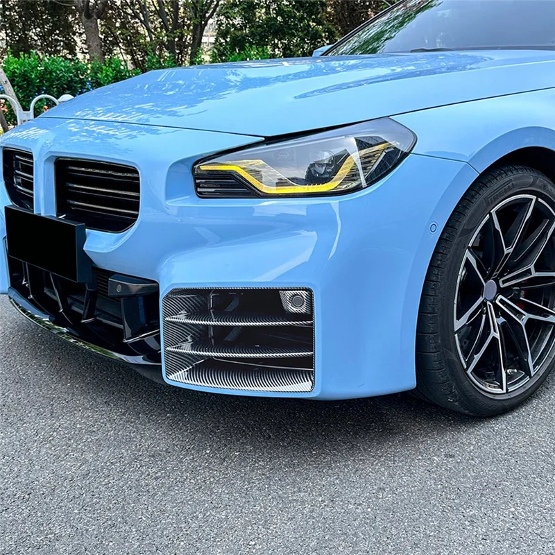 

Car Front Fog Lamp Splitter Spoiler Fog Light Cover Trim Grille For BMW 2 Series M2 G87 2023+ Carbon Fiber