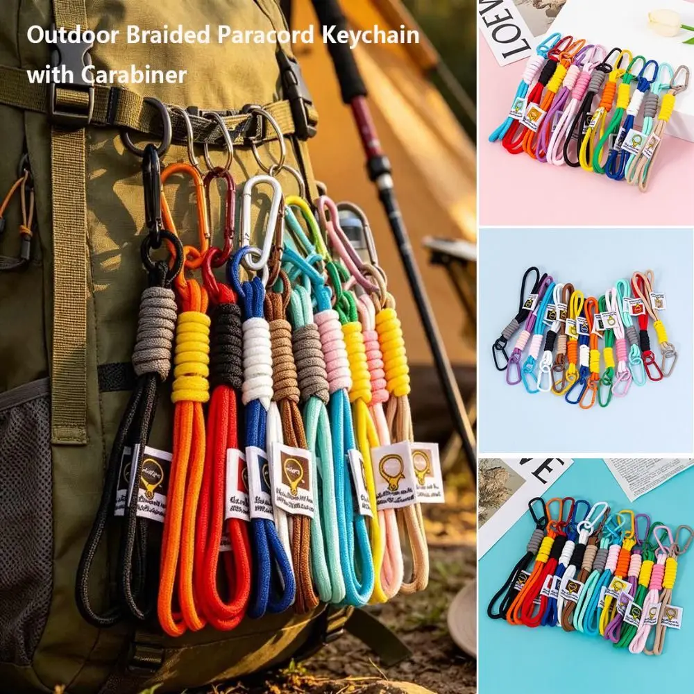 Nylon Woven Wrist Strap Hand Lanyard 10Colors With Mountaineering Buckle Mobile Phone Cord Keychain 14cm Detachable Rope