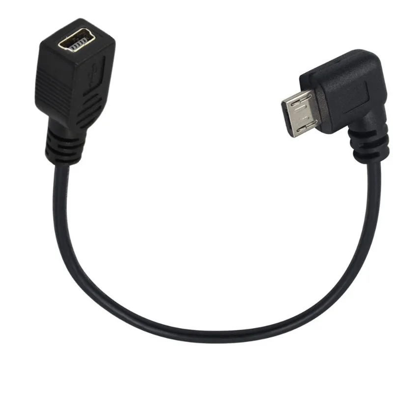 

V3 to V8 Converter Micro 90° Angle Male to Mini Female Android MP3 USB Charging Data Transfer Cable
