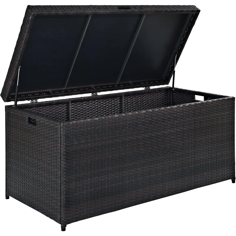 Palm Harbor Wicker Outdoor Storage Box for Patio Furniture Cushions and Pool Floats High-quality Steel Frame Designed To Last