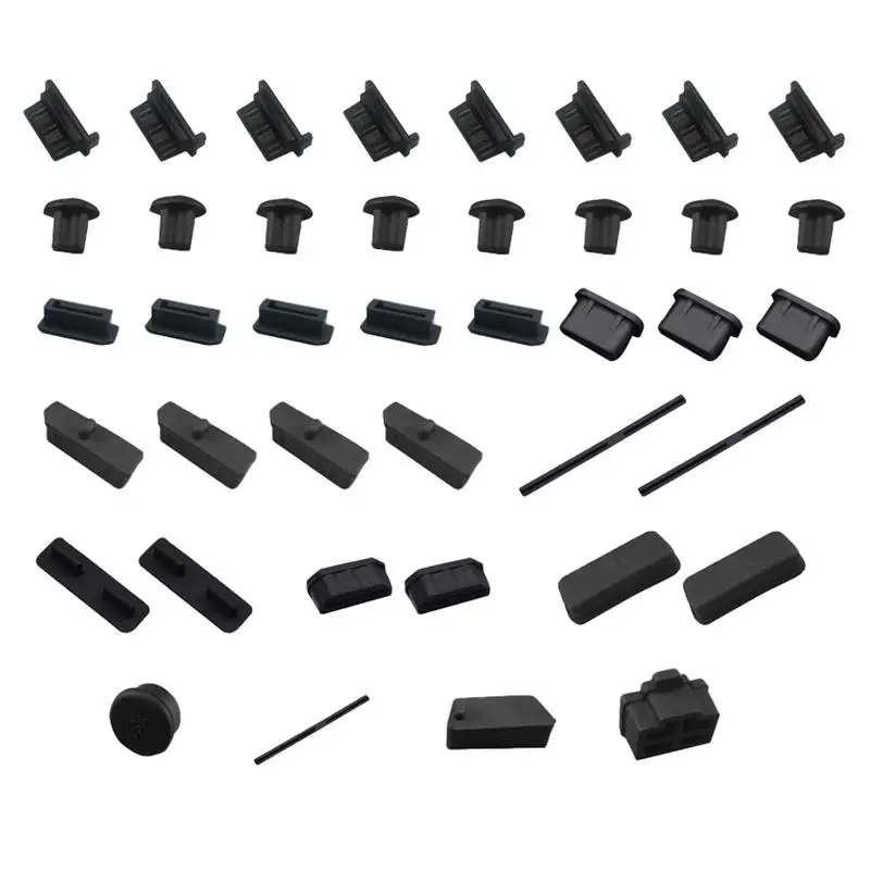 40Pcs Anti Dust Plug Silicone Computer Motherboard Port Cover Protector Stopper