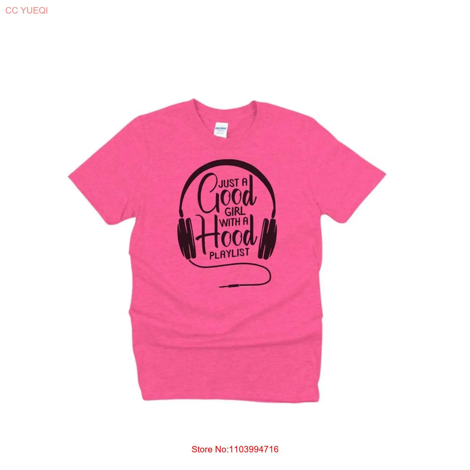 good girl with a hood playlist, adult, music shirt