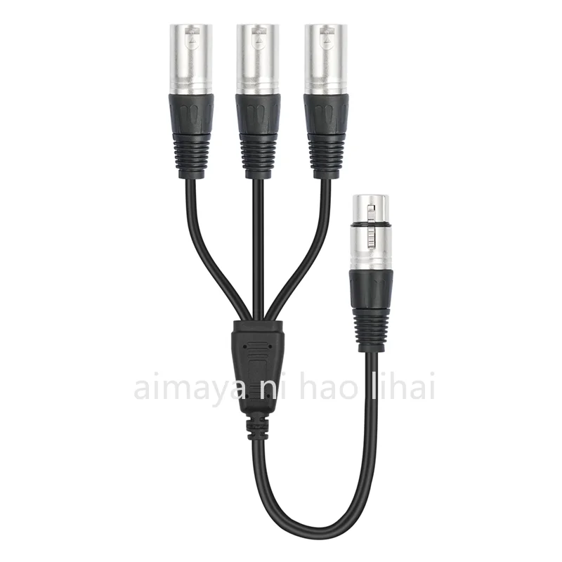 ABGI-3 Male Y Splitter Cable For Mixer Microphone, 3Pin XLR Female 3 Way XLR Splitter