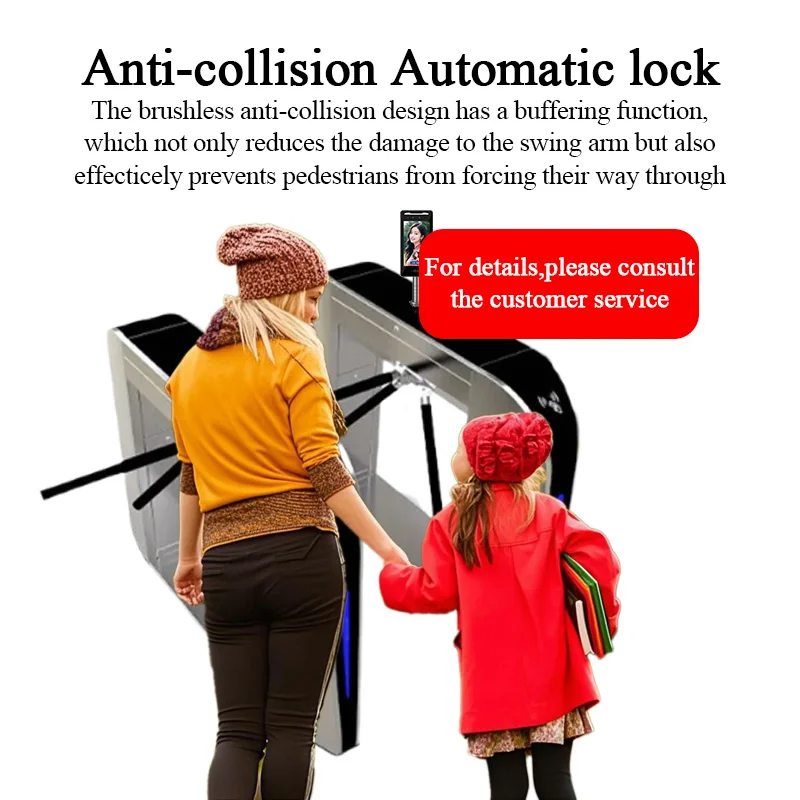 Picture 4: Swing Barrier Access Control Gates Semi-Automatic Turnstile Solenoid Electromagnet Card Swipe Entrance Machine Flap Barrier