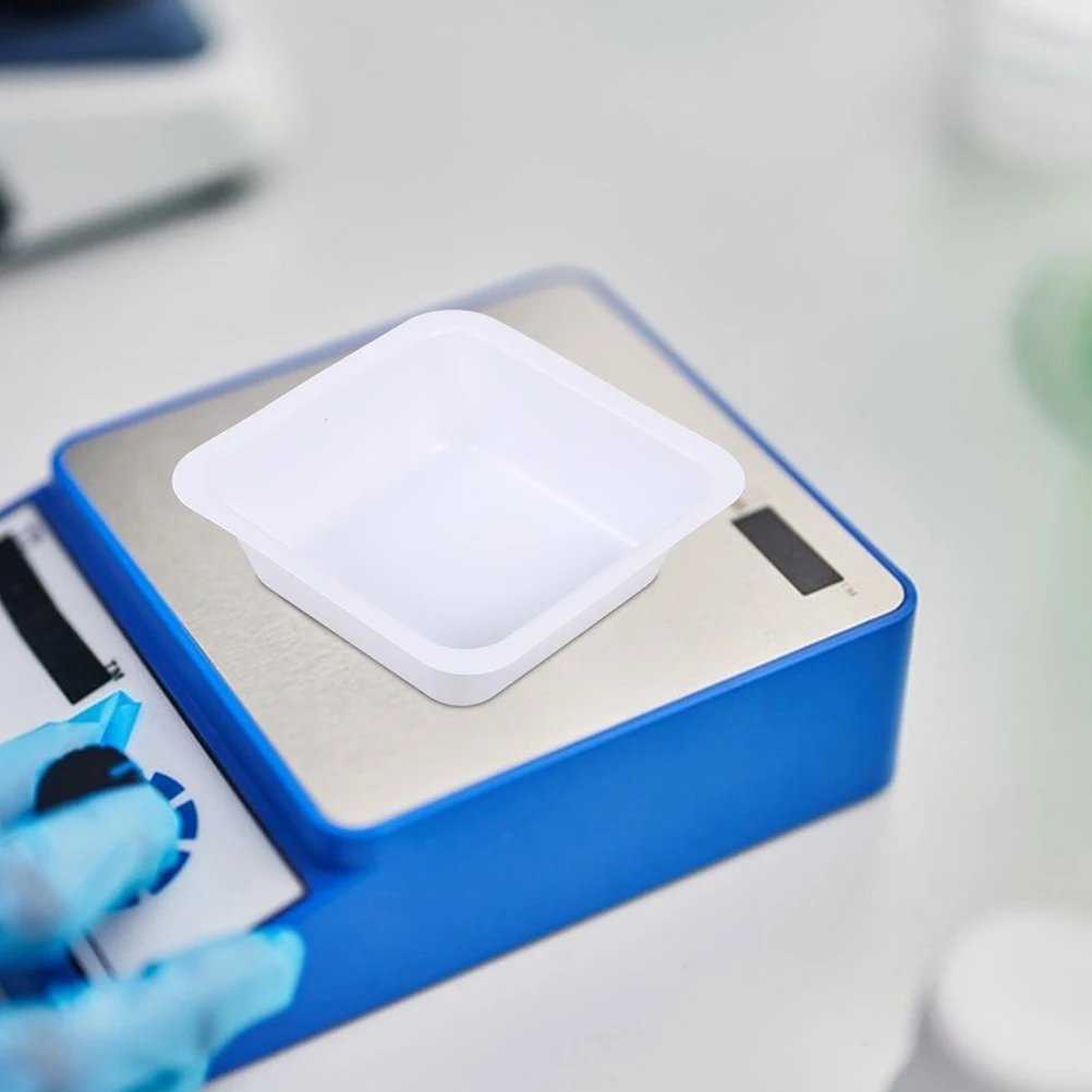

10 Pcs Square Weighing Trays Measuring Boats Lab Sample Plates High Accuracy Plastic Containers Reusable Pans Chemistry