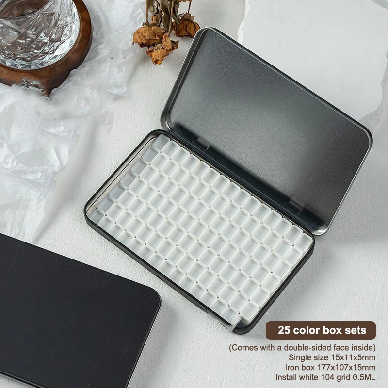 44/54/104 Grids Portable Square Nail Polish Palette Iron Case Nail Art Painting Storage Box Empty Diy Nail Polish Glue Palette