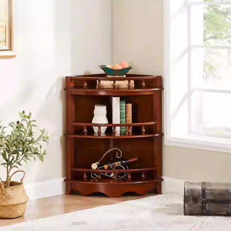 American Solid Wood Corner Cabinet Corner Storage LockerHousehold Triangle Shelf Corn