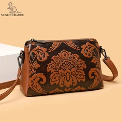 Solid Color Flower Pattern Design Ladies Shoulder Bag Fashion New Small Women Messenger Bags Quality PU Leather Women Bag Wallet