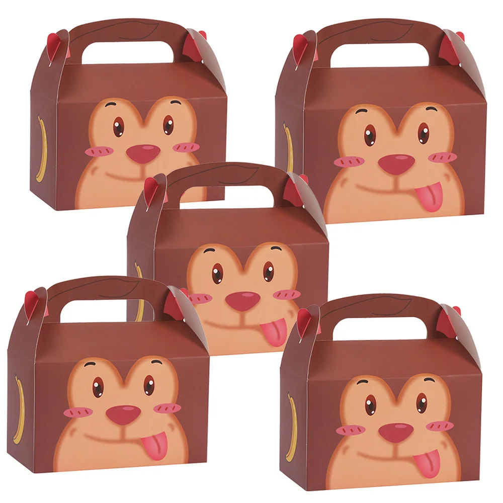 

4 Pcs Monkey Jungle Theme Goodie Bags Monkey Gift Snacks Treat Candy Birthday Party Decorations Supplies