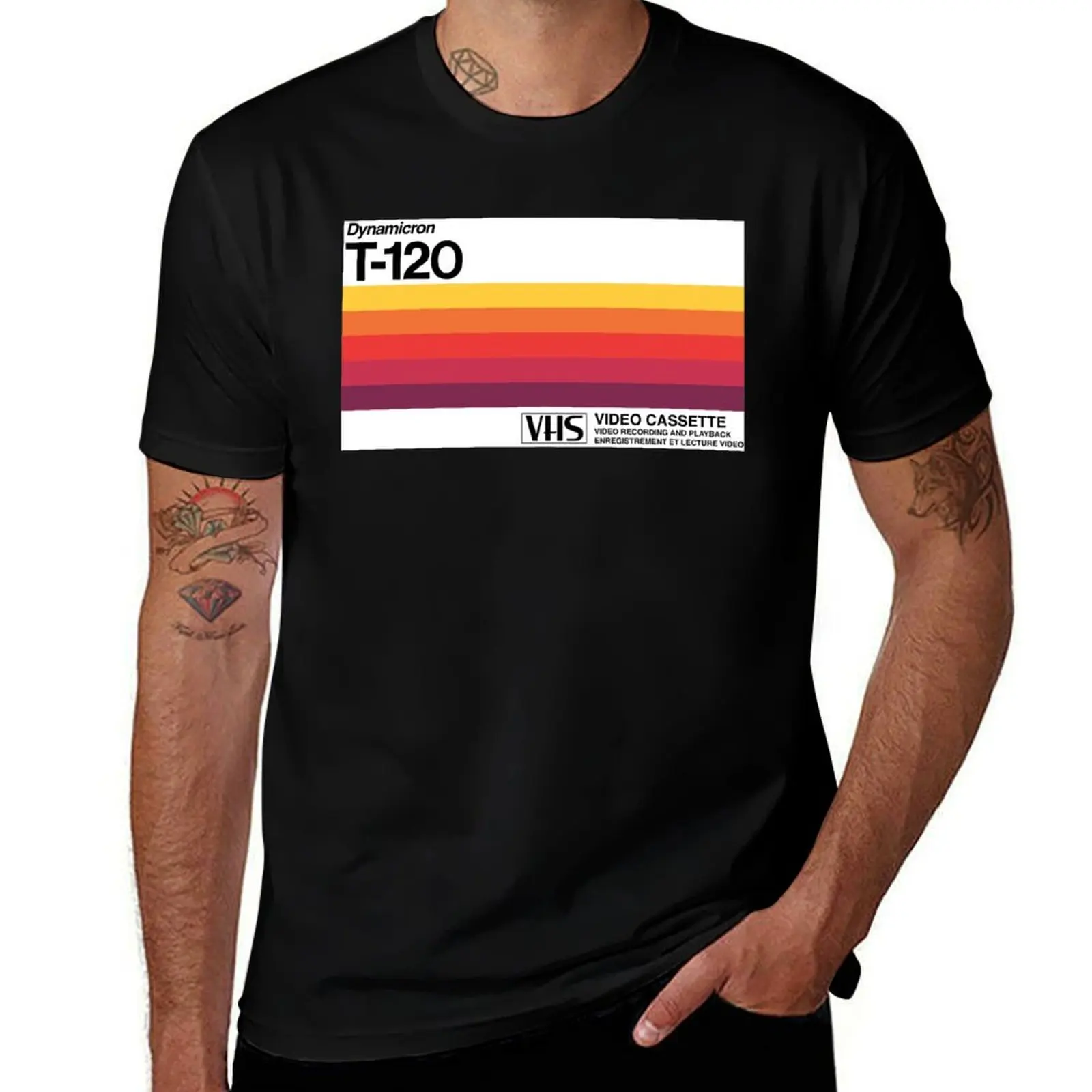 

Tape T-120 Case VHS Retro Design T-Shirt Fashion Graphic Tee for Men