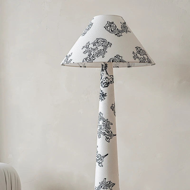 

500G high gram French fabric floor lamp cream wind living room bedroom next to sofa