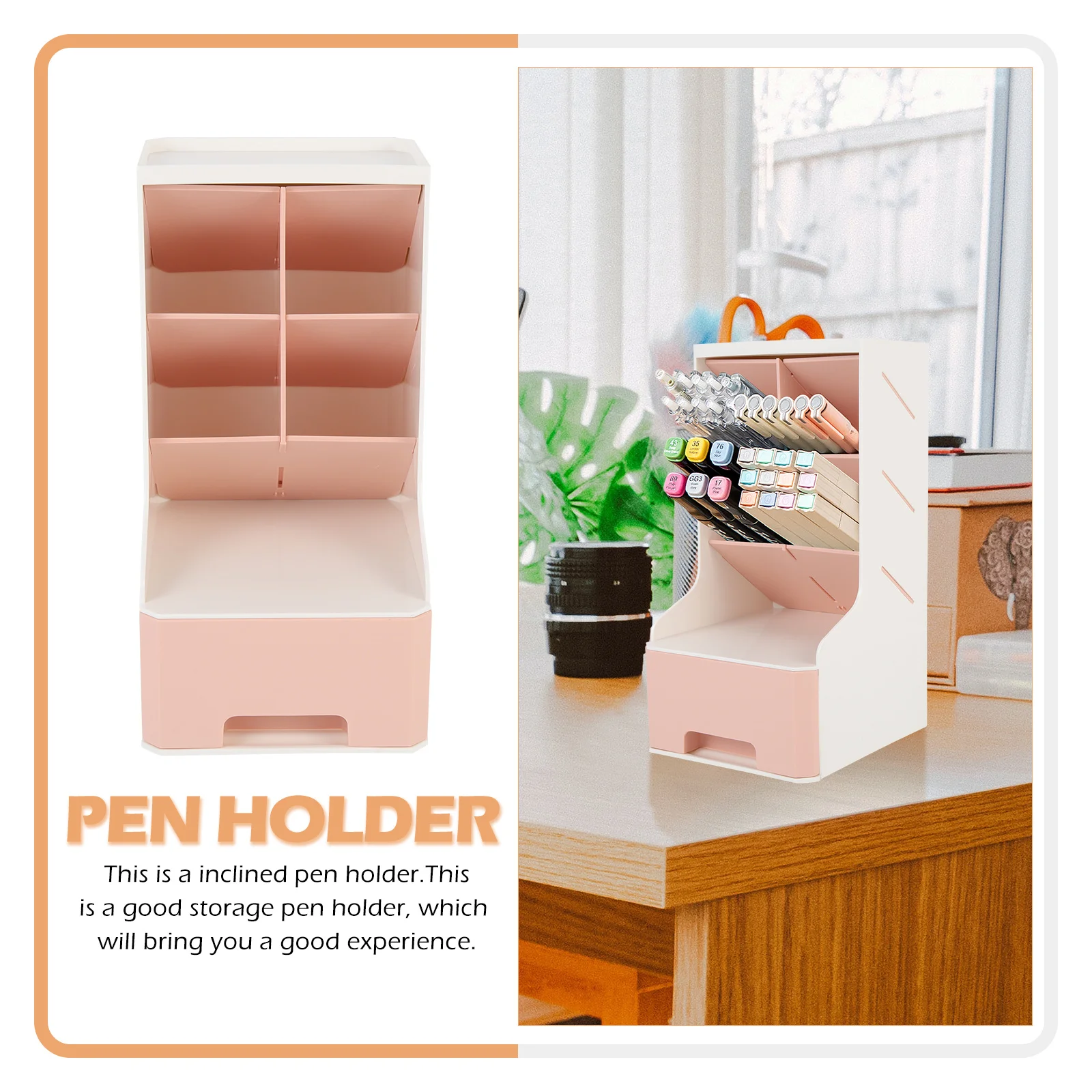 

Oblique Pen Organizer Drawer Design Stationery Case Practical Texture Desk Tidy Home Supplies Perfect Gift Colleague Friend