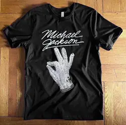 Michael Jackson Stage Glove Printed T Shirt. New 100% Cotton Short Sleeve O-Neck T-shirt Casual Clothing Mens Top