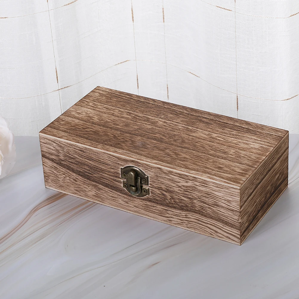 

2pcs Wooden High-Quality Tea Storage Box Wood Sturdy Durable Home Decor Jewelry Tea Family Gadgets Storage Box