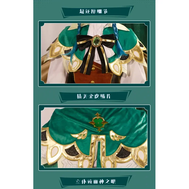 ZA01 【Wetrose】 w magazynie Venti SSR przebranie na karnawał Barbatos Anemo Archon Venti Barbatos pełny zestaw peruka Halloween ShoesZa0@