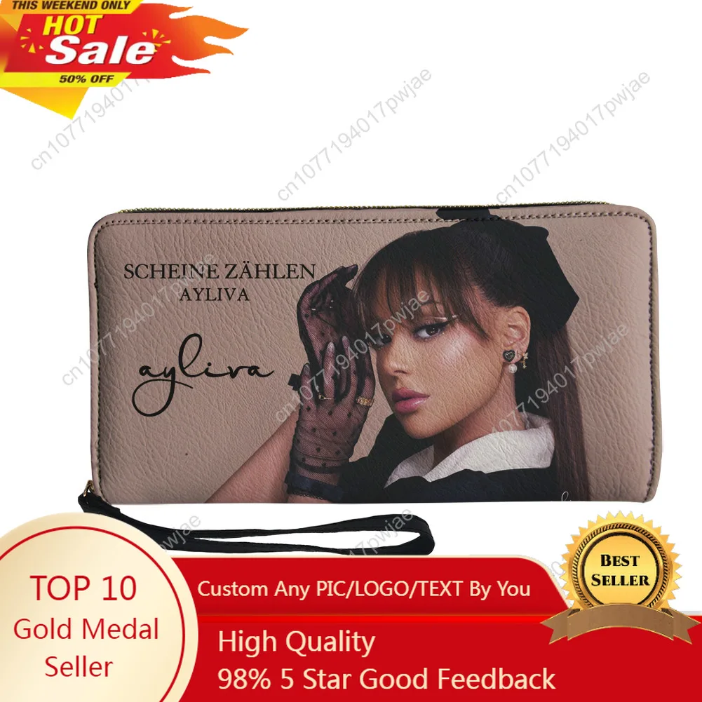 

Ayliva Schwarzes Herz Wunder Custom Wallet Purse Sprunki Mens Womens Zipper Long Wallets Double Print Portable Wallet Gift Bag