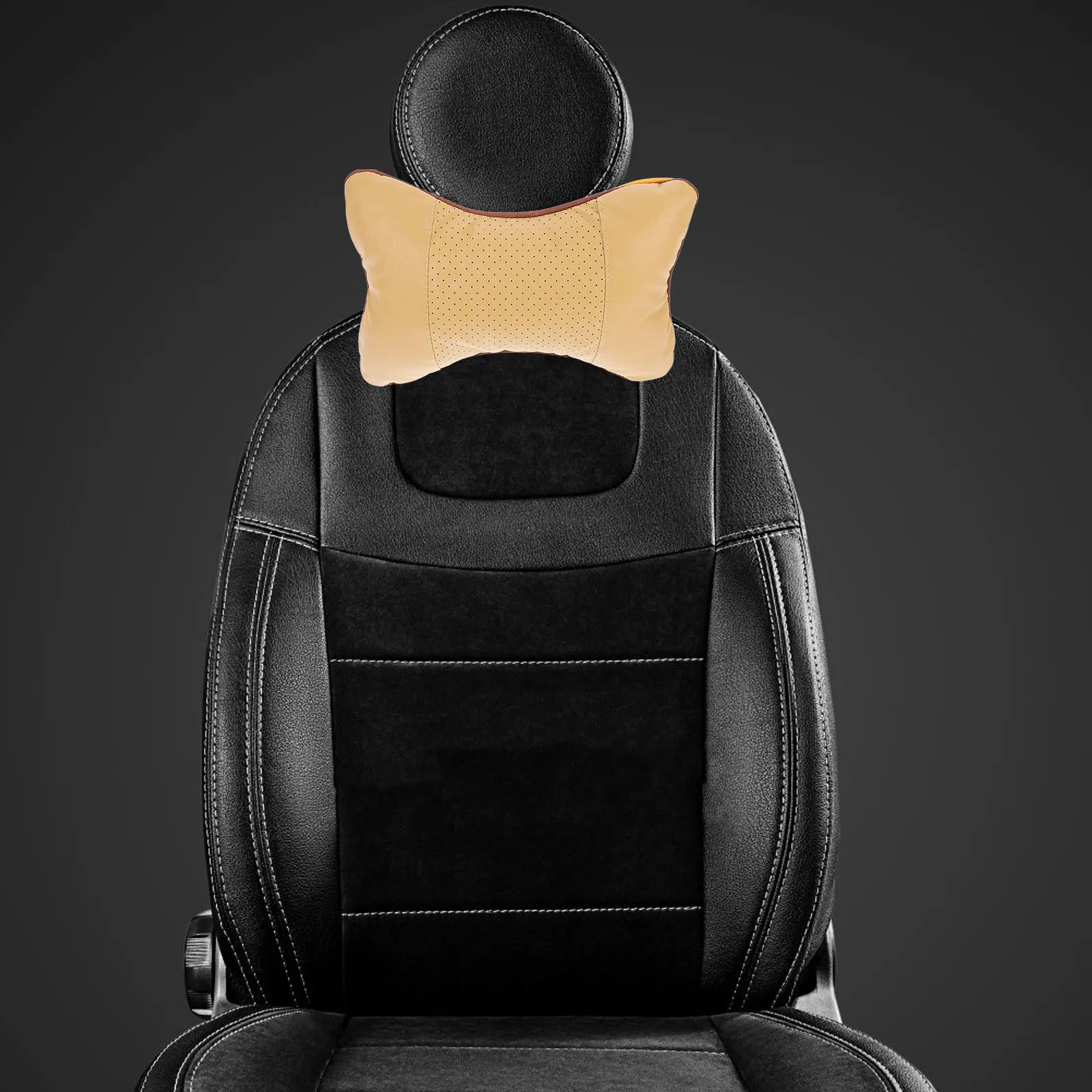 

2pcs Neck Pillow 10.6"X7"X3.5" Bone Shape Car Rest Cushion Soft Breathable Support For Driving Travel Auto Neck Pad Headrest