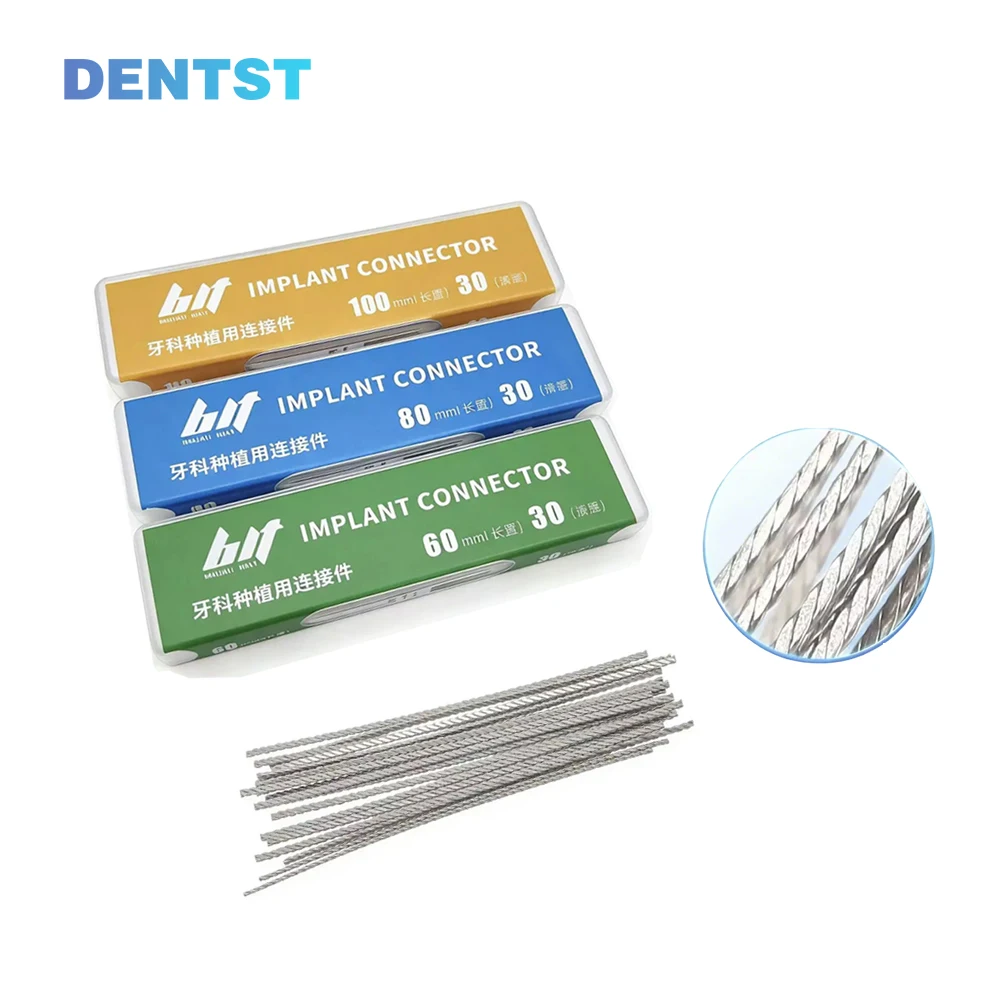 

Зубной имплантат Flex 3: Трехжильный титановый усиленный проволочный коннектор для ортопедической фиксации протеза, 60 мм, 80 мм, 100 мм