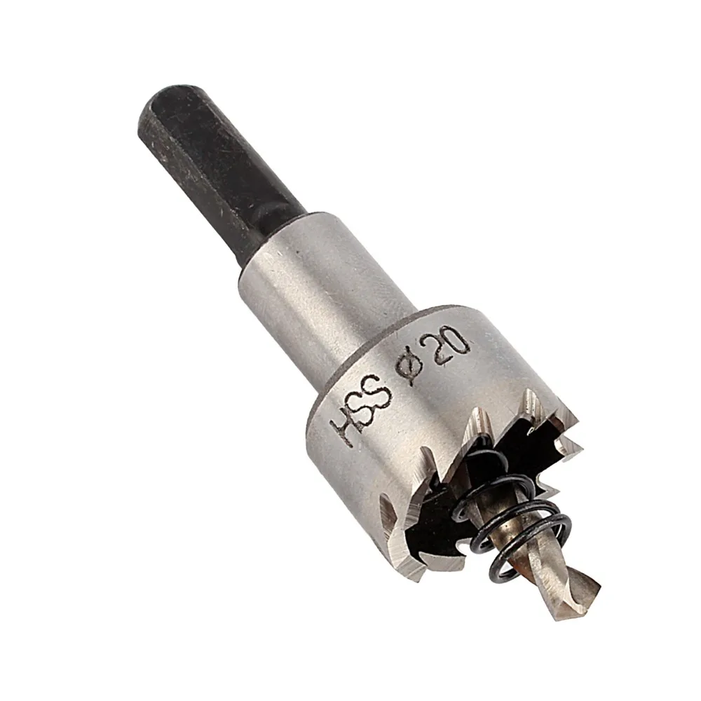 20mm Diameter Hole Saw Cutter Triangular Shank HSS 4341 Drill Bit Hole Saw Stainless Steel Compatible High Speed Steel