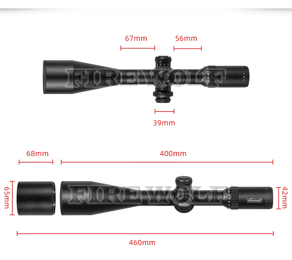 First focal plane DIANA10-40X56FFP wide-angle thin-walled locking red and green light outdoor telescope view 2